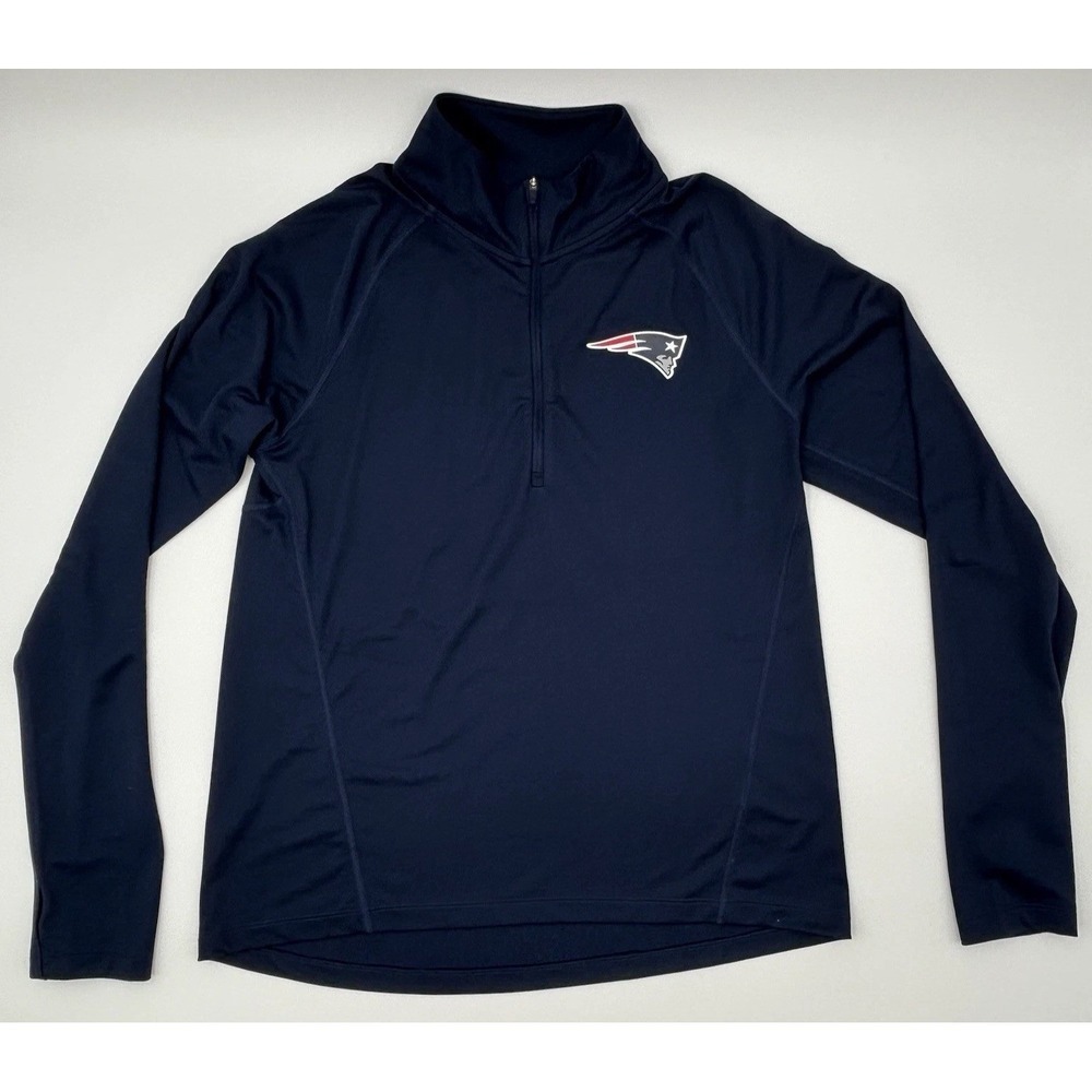 Nike New England Patriots NFL Dri-Fit 1/4 Zip Pullover Jacket Men's Medium Navy